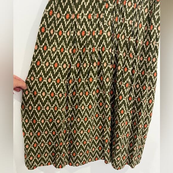 Sonoma Linen Blend Sundress Women XL Flare Green Resort Beach Vacation - Picture 4 of 8